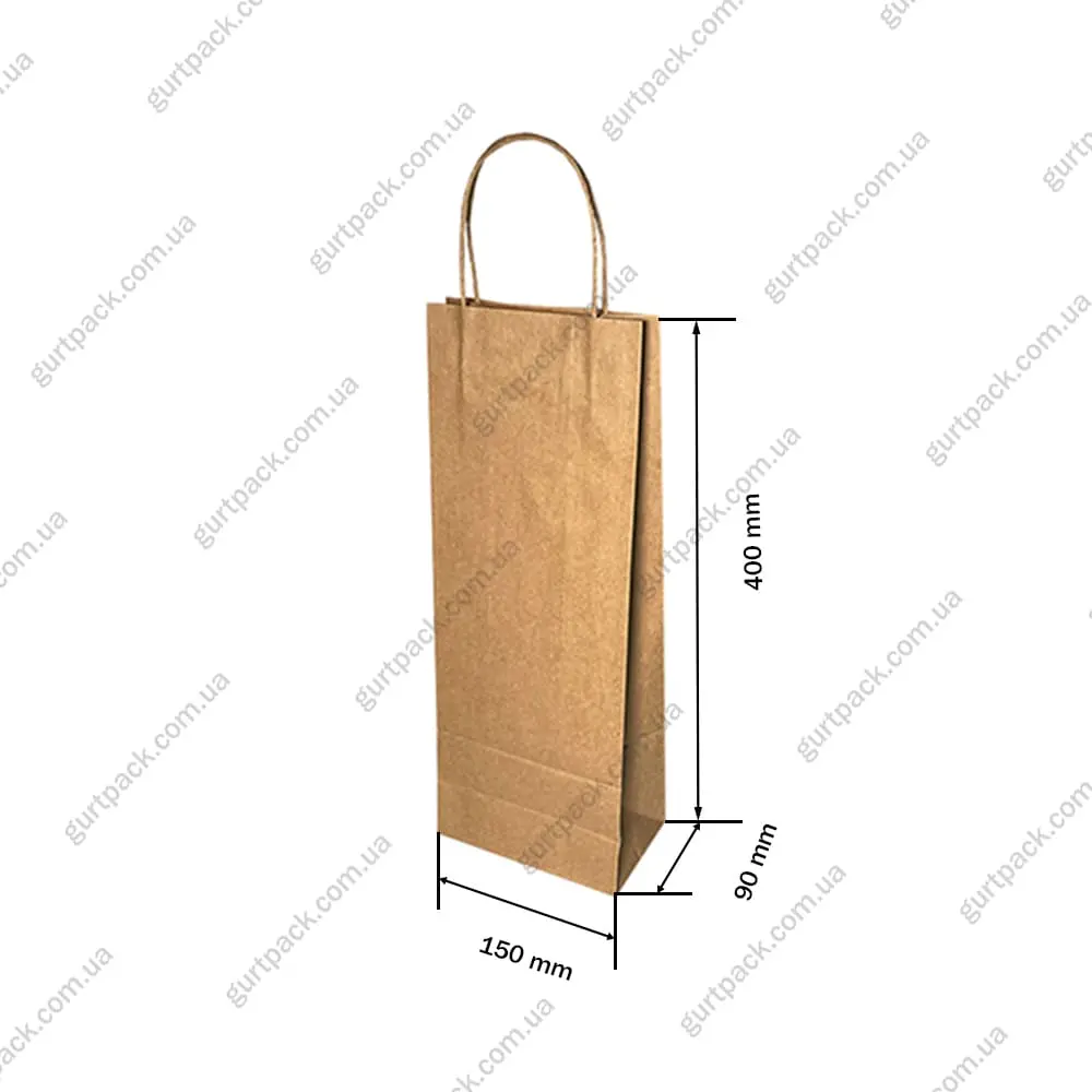 Пакет паперовий крафт 150*90*400 - 1