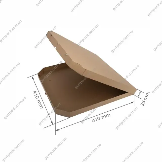 Коробка для пиццы коричневая Ф9 410*410*35 - 2