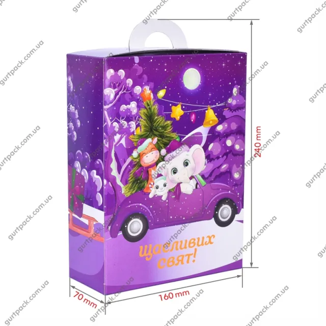 Коробка прямоугольная 800г Фиолетовая Н76 - 3