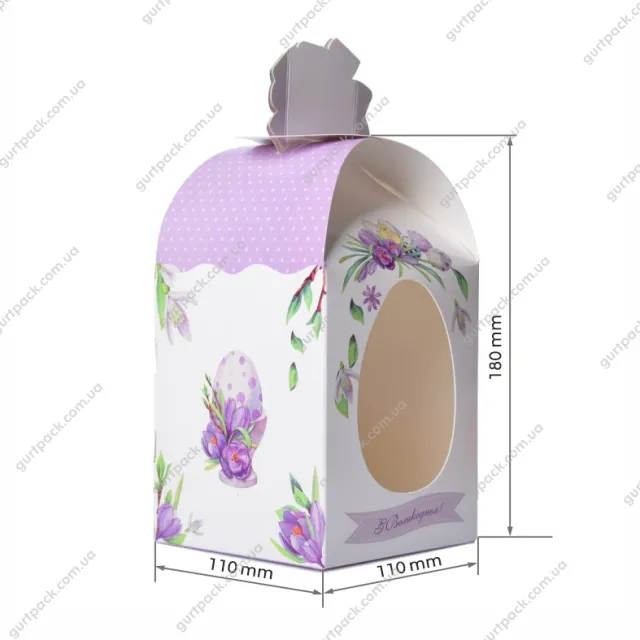 Коробка пасхальна 110*110*180 мм з писанкою - 2