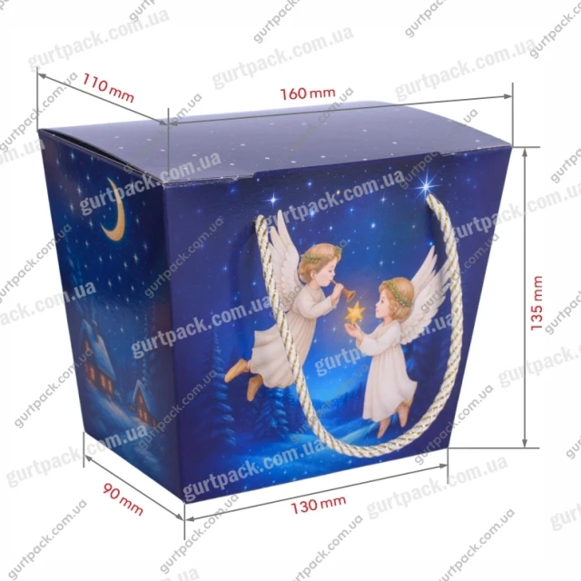 Коробка з ручками-шнурками 700г Ангели Н72-3 - 2
